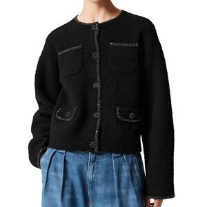 & Other Stories NWT Sequined Trimmed Cardigan Lady Cardigan Career Classic SizeM
